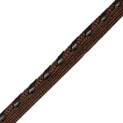 Reunion and Marrone Leather Twisted Braid with Lip - 0.4" Detail
