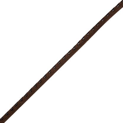 Reunion and Marrone Leather Twisted Braid with Lip - 0.4"