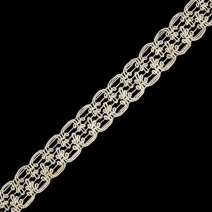 Natural Rhythmic Swirls Crochet Lace Trimming - 1.25"
