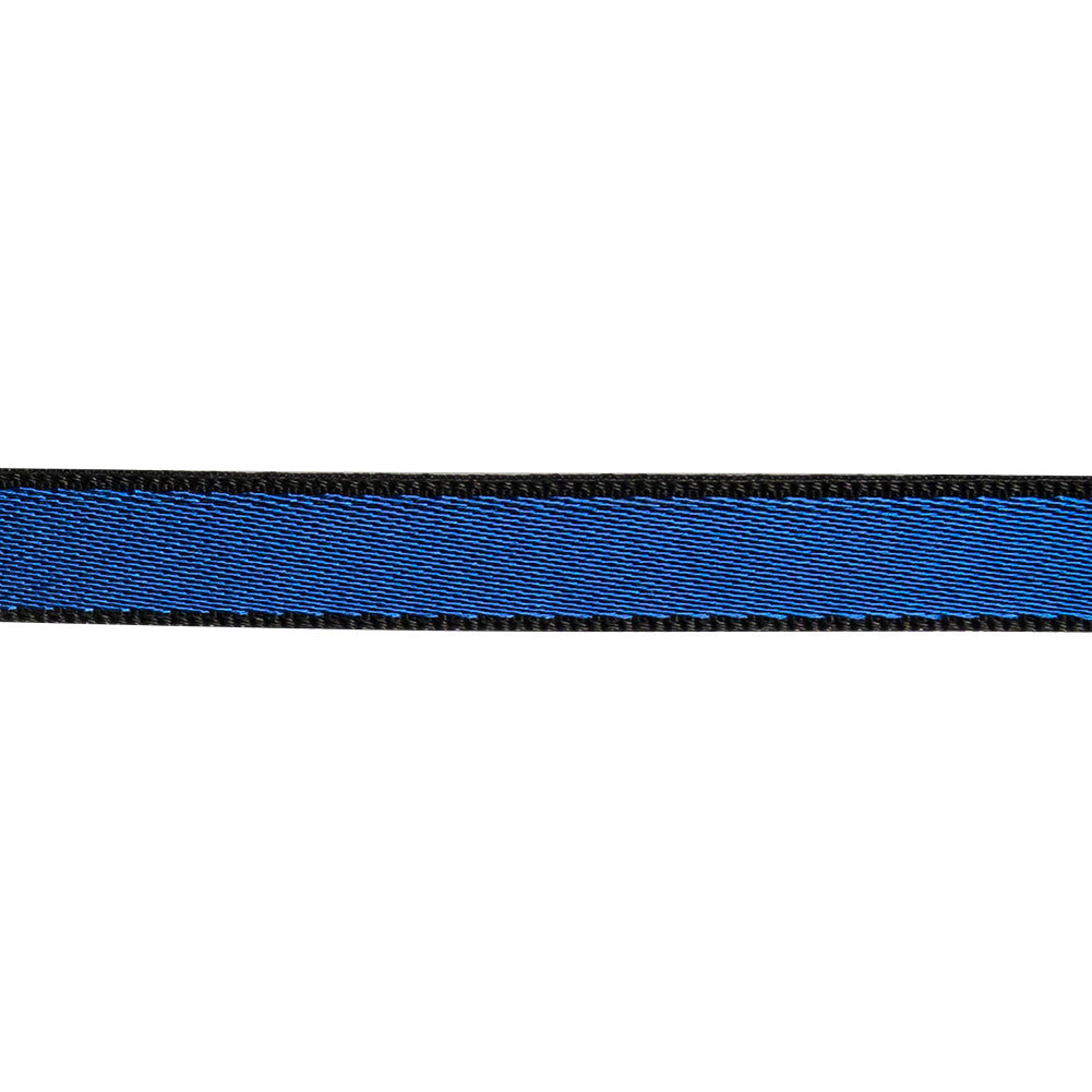 Sapphire and Black Reversible Satin Ribbon - 0.4" Detail