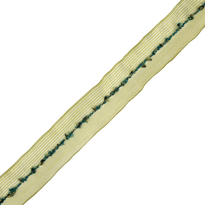 Olive and Hunter Green Boucle Wired Organza Ribbon - 1.5"