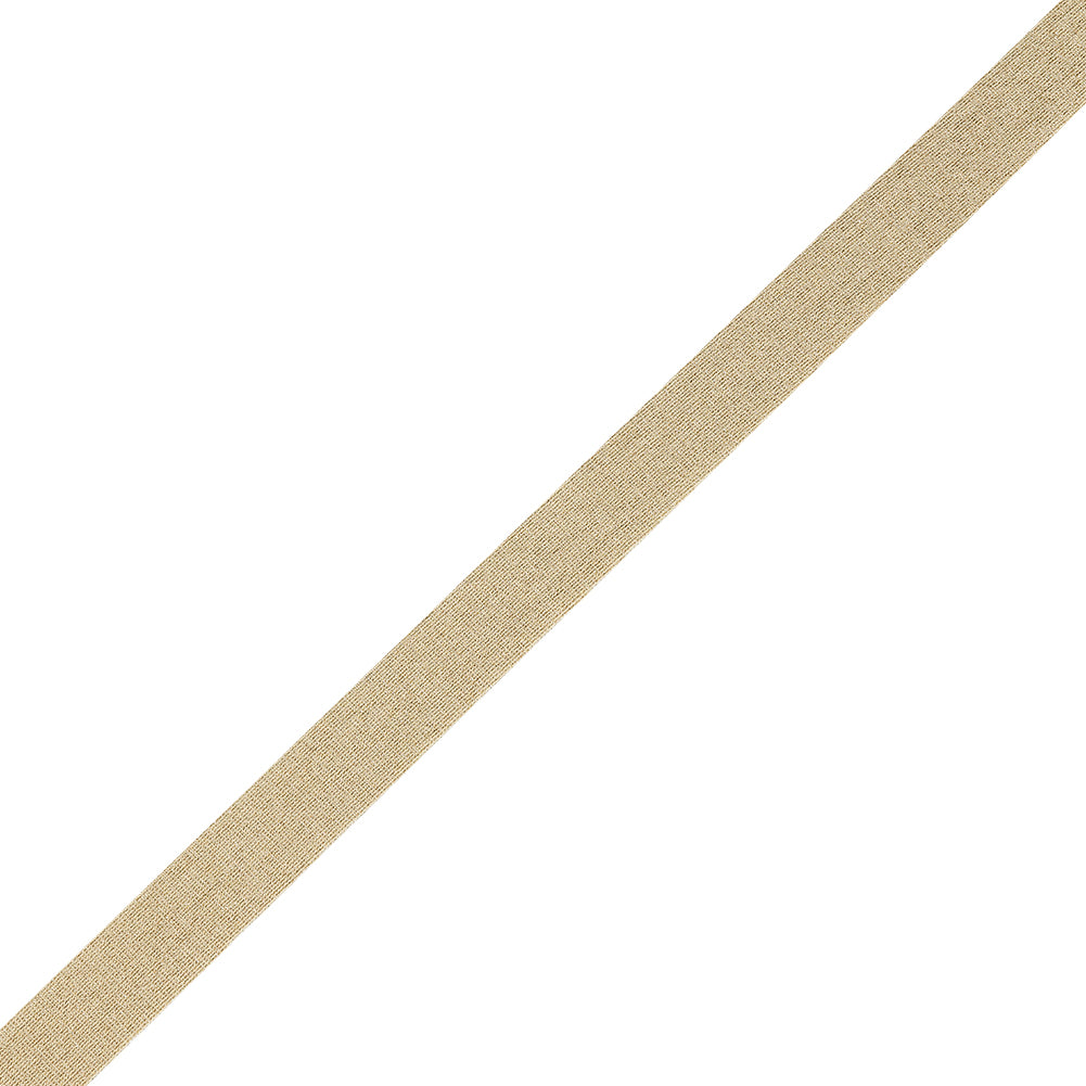 Beige and Glitteratti Metallic Stretch Lurex and Nylon Raw Edged Trim - 0.875"