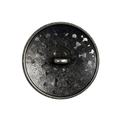 Gunmetal Floral Cast Metal Shank Back Button - 40L/25.5mm Detail