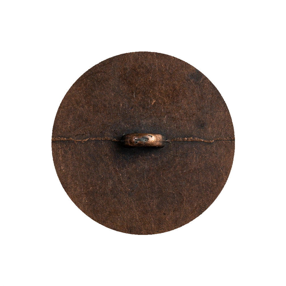 Italian Copper Floral Metal Shank Back Button - 40L/25.5mm Detail