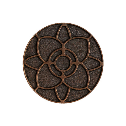 Italian Copper Floral Metal Shank Back Button - 40L/25.5mm