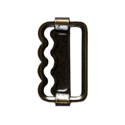 Antique Gold Wavy Metal Slider - 0.625" x 1.125" Detail