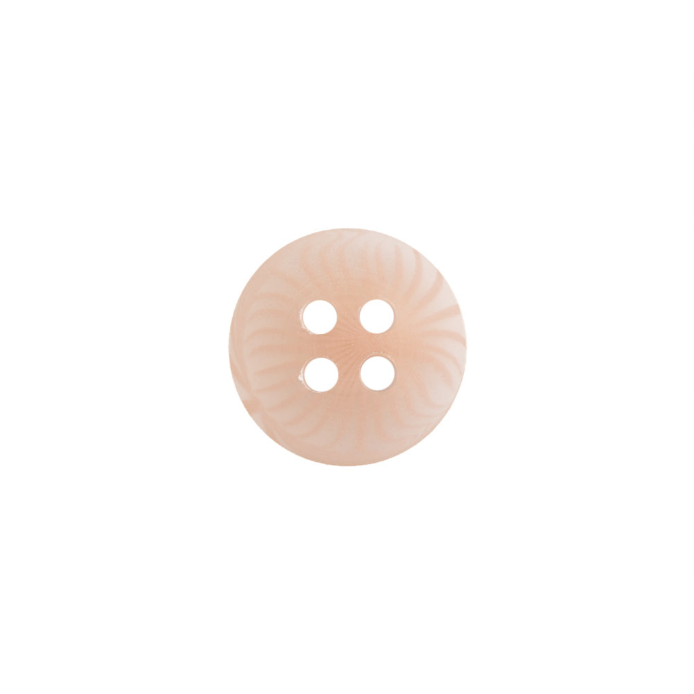 Transparent and Peach Swirls 4-Hole Low Convex Top Button - 20L/12.5mm Detail