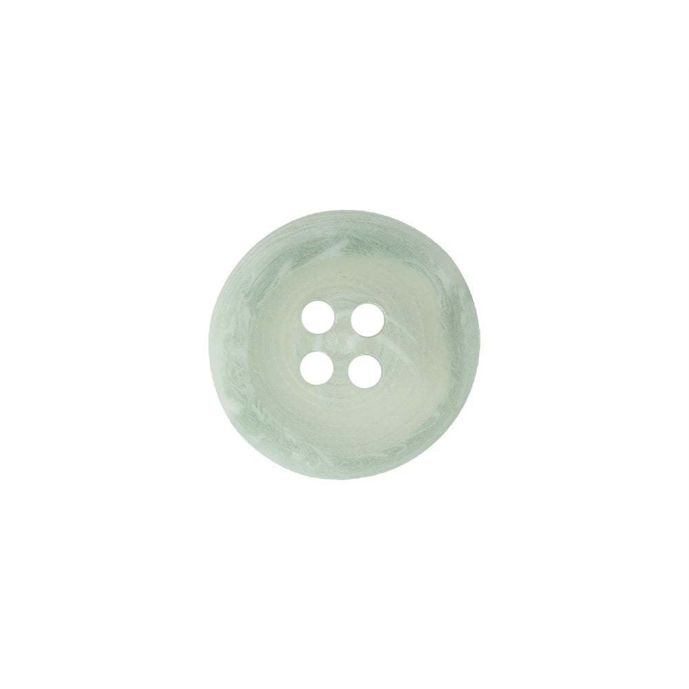 Transparent and Peridot Swirl 4-Hole Low Convex Button - 24L/15mm Detail
