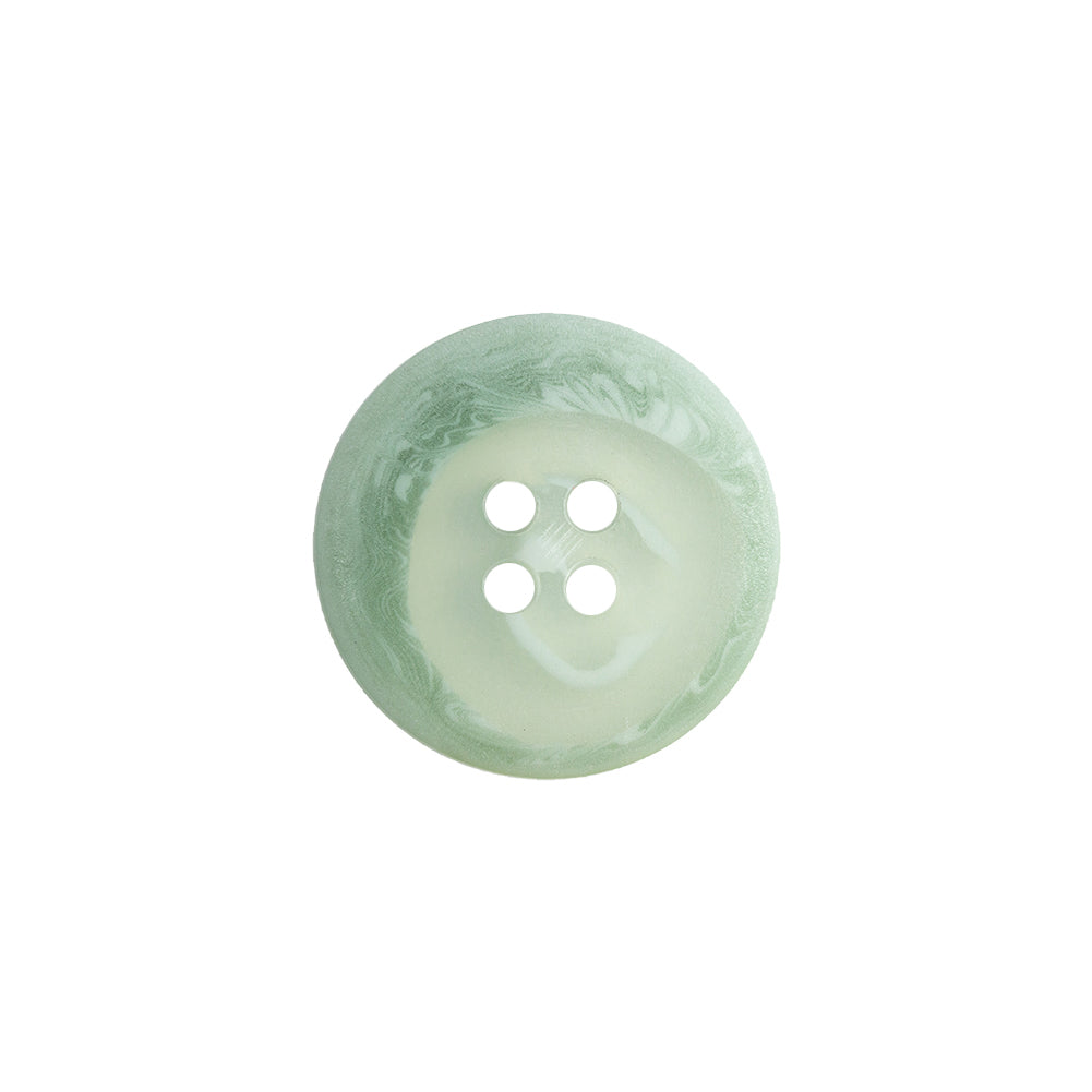 Transparent and Peridot Swirl 4-Hole Low Convex Button - 28L/18mm