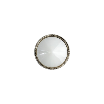 White and Silver 2-Piece Cone-Shaped Shank Back Button - 20L/12.5mm