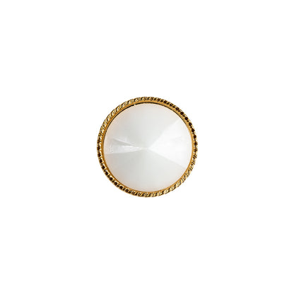 White and Gold 2-Piece Cone-Shaped Shank Back Button - 22L/14mm