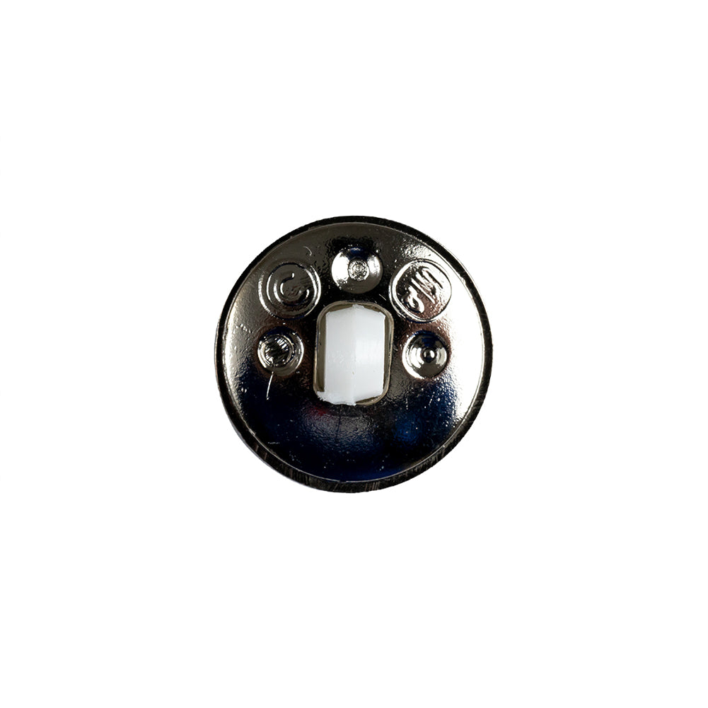 White and Silver 2-Piece Cone-Shaped Shank Back Button - 24L/15mm Detail