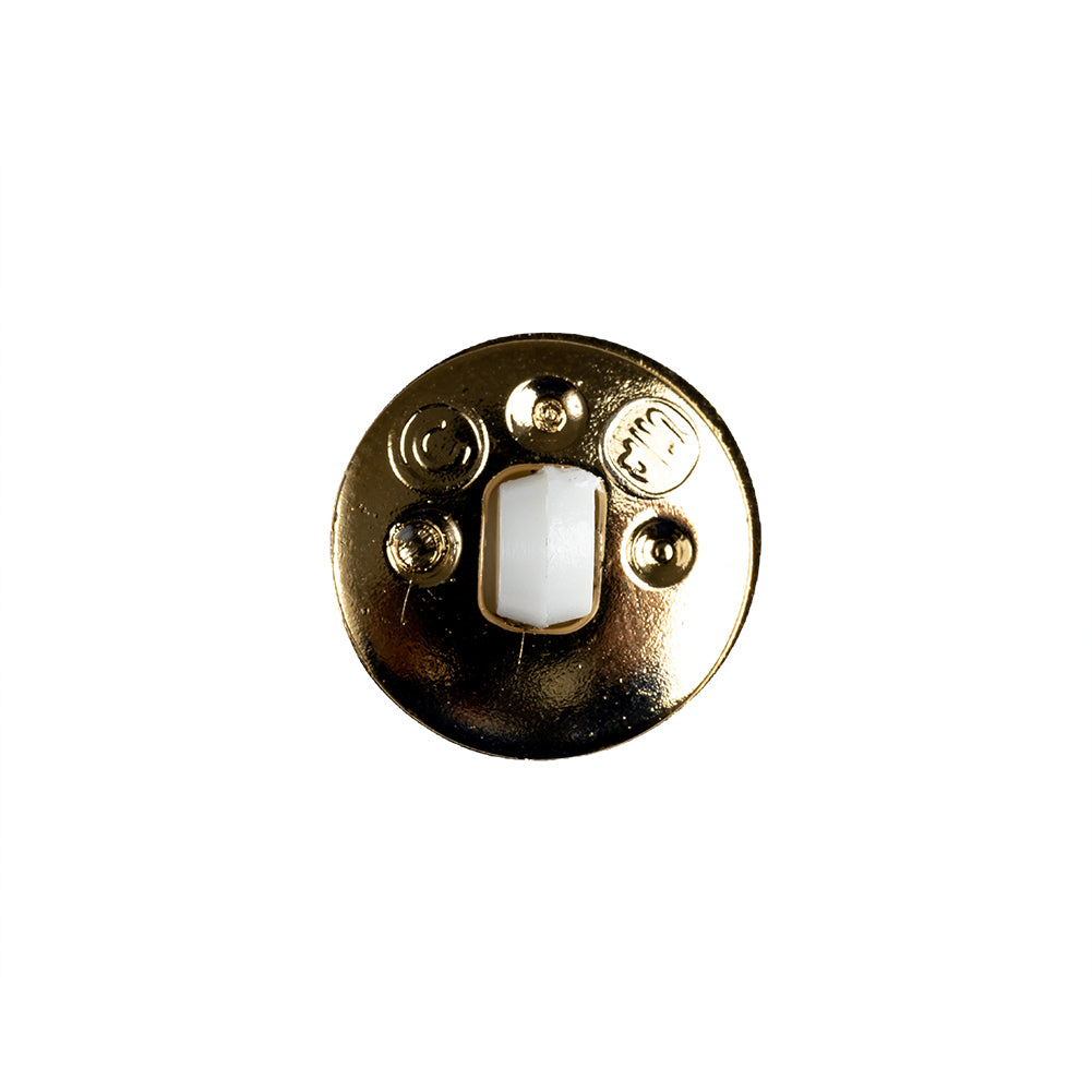 White and Gold 2-Piece Cone-Shaped Shank Back Button - 24L/15mm Detail