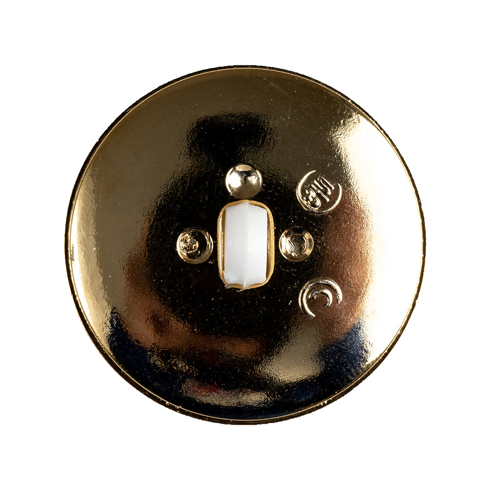 White and Gold 2-Piece Cone-Shaped Shank Back Button - 45L/29mm Detail