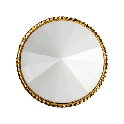 White and Gold 2-Piece Cone-Shaped Shank Back Button - 45L/29mm