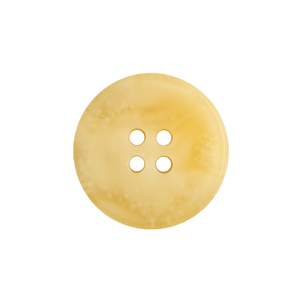 Yellow Translucent Splatter and Swirl 4-Hole Plastic Saucer Button - 33L/21mm