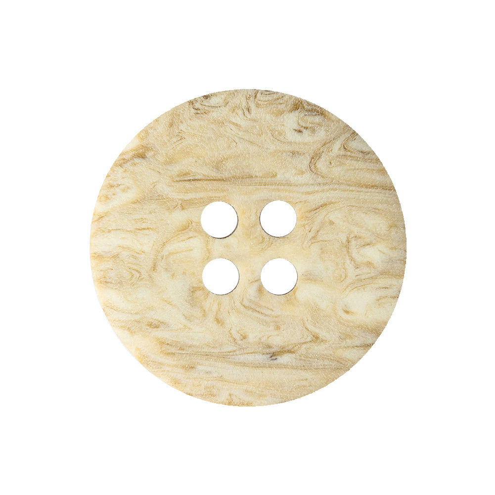 Brown Rice and Bleached Sand Rippled Tire Rimmed 4-Hole Button - 40L/25.5mm Drape