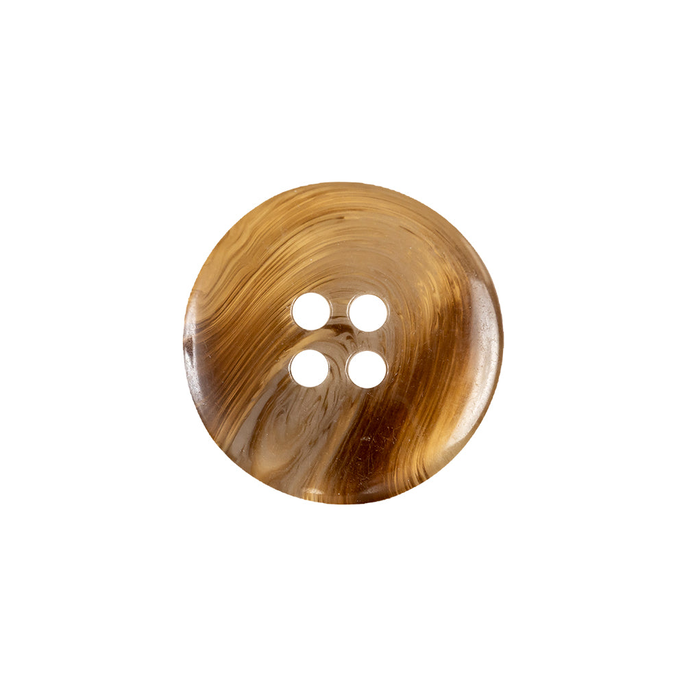 Brown, Beige and White Translucent Swirl 4-Hole Plastic Button - 32L/20mm Detail