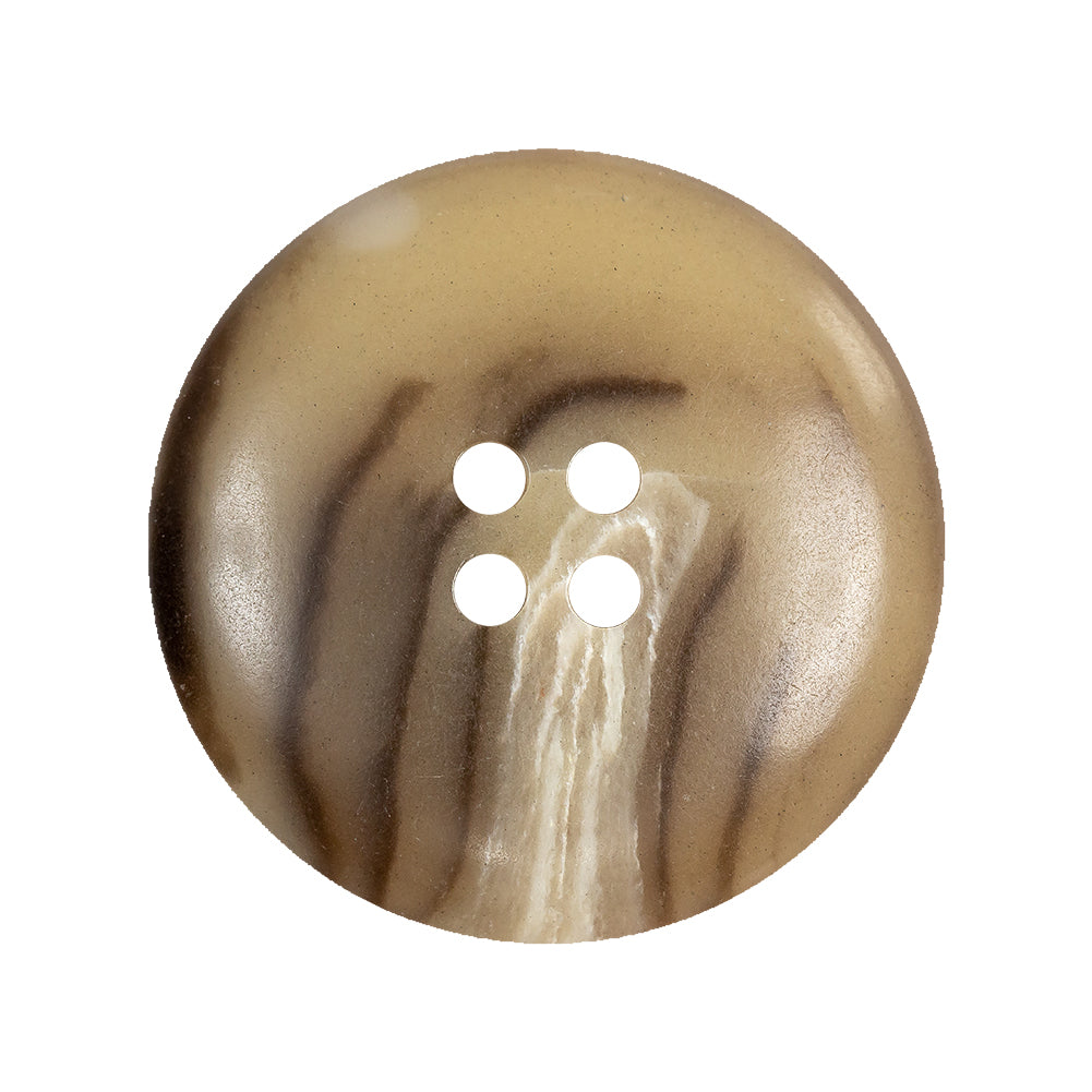 Caribou, Incense and White Abstract 4-Hole Tire Rimmed Plastic Button - 44L/28mm Detail