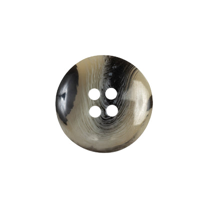 Black and Kelp Swirl 4-Hole Low Convex Plastic Button - 32L/20mm Detail