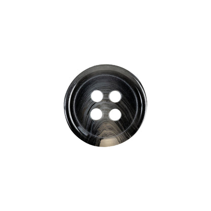 Silver Cloud, Inkblot and Transparent 4-Hole Tire Rimmed Plastic Button - 24L/15mm