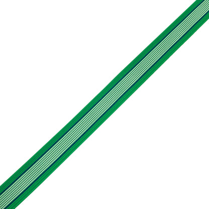 Frosty Green, White and Limoges Striped Elastic - 1"