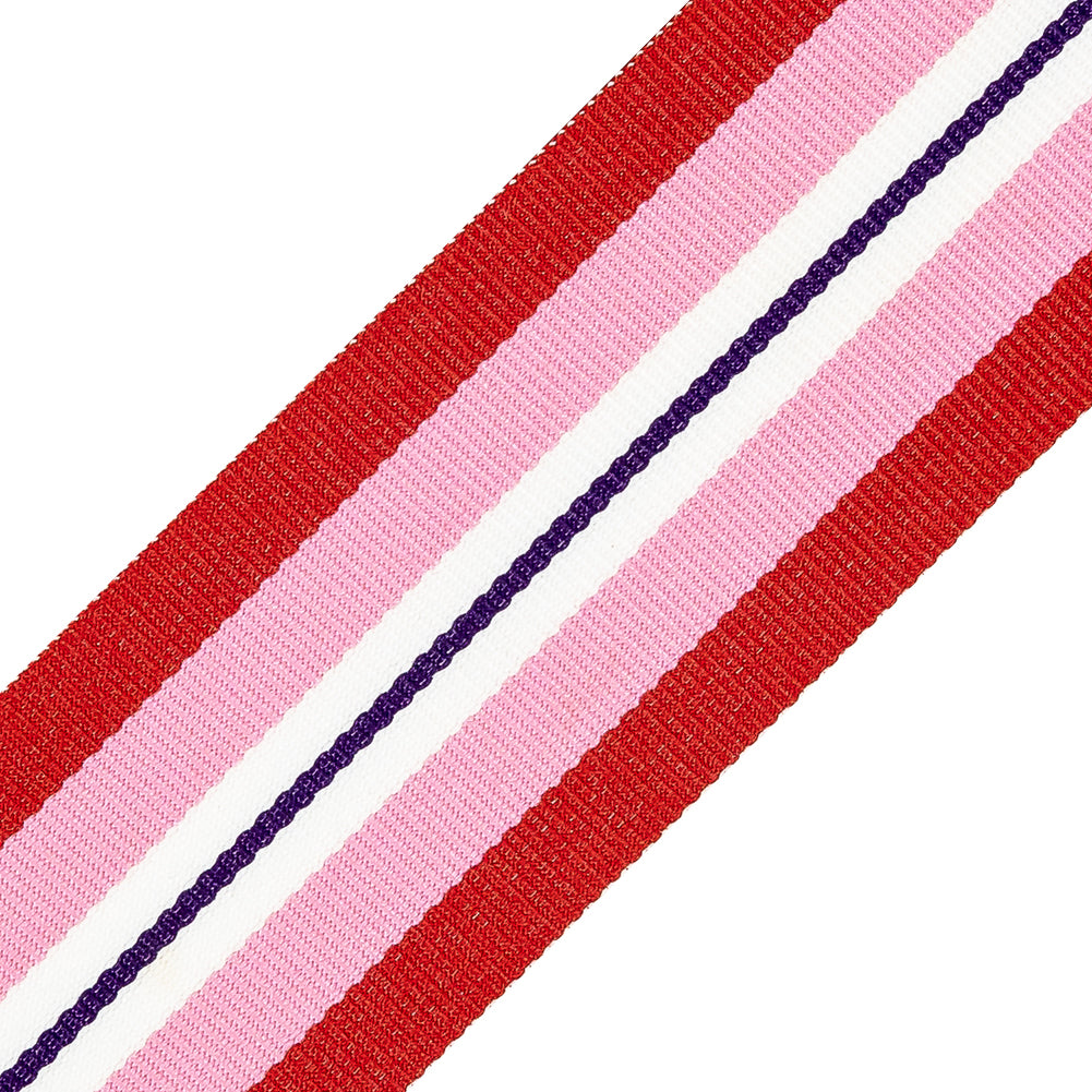 Red, Pink and White Striped Ribbon - 1.5" Detail