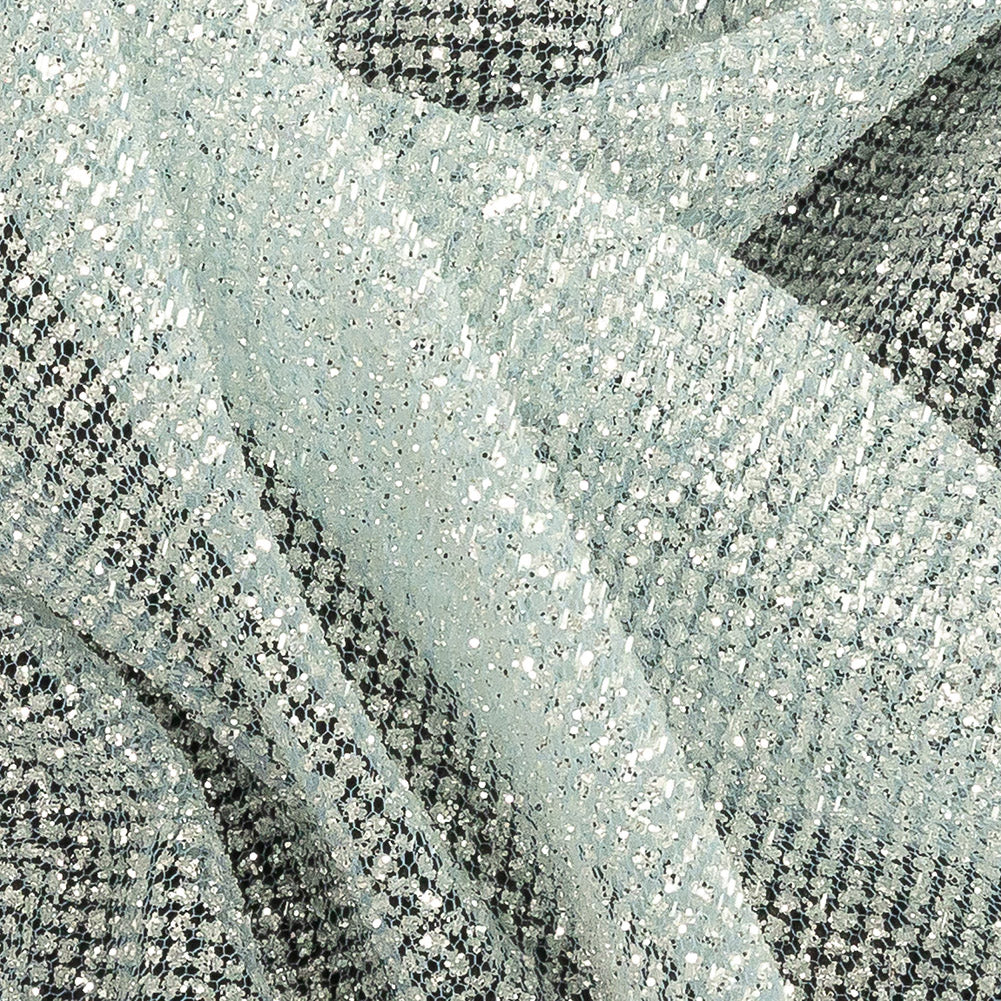 Tulle with Metallic Platinum Glitter - Sapphire - Platina Collection Detail