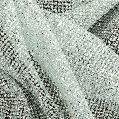 Tulle with Metallic Platinum Glitter - Sapphire - Platina Collection Detail