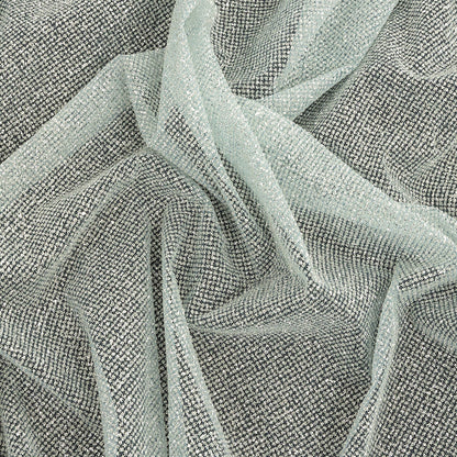 Tulle with Metallic Platinum Glitter - Sapphire - Platina Collection