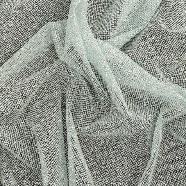Tulle with Metallic Platinum Glitter - Sapphire - Platina Collection