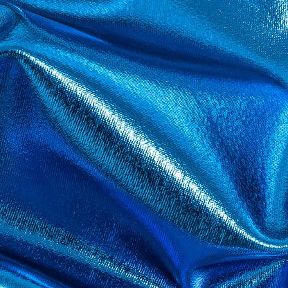 All-Over Foil Faux Leather Spandex - Turquoise - Curitiba Collection