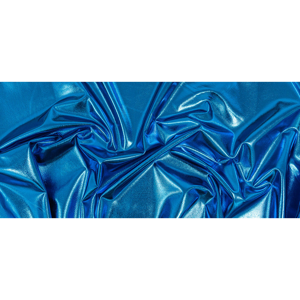 All-Over Foil Faux Leather Spandex - Turquoise - Curitiba Collection