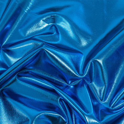 All-Over Foil Faux Leather Spandex - Turquoise - Curitiba Collection