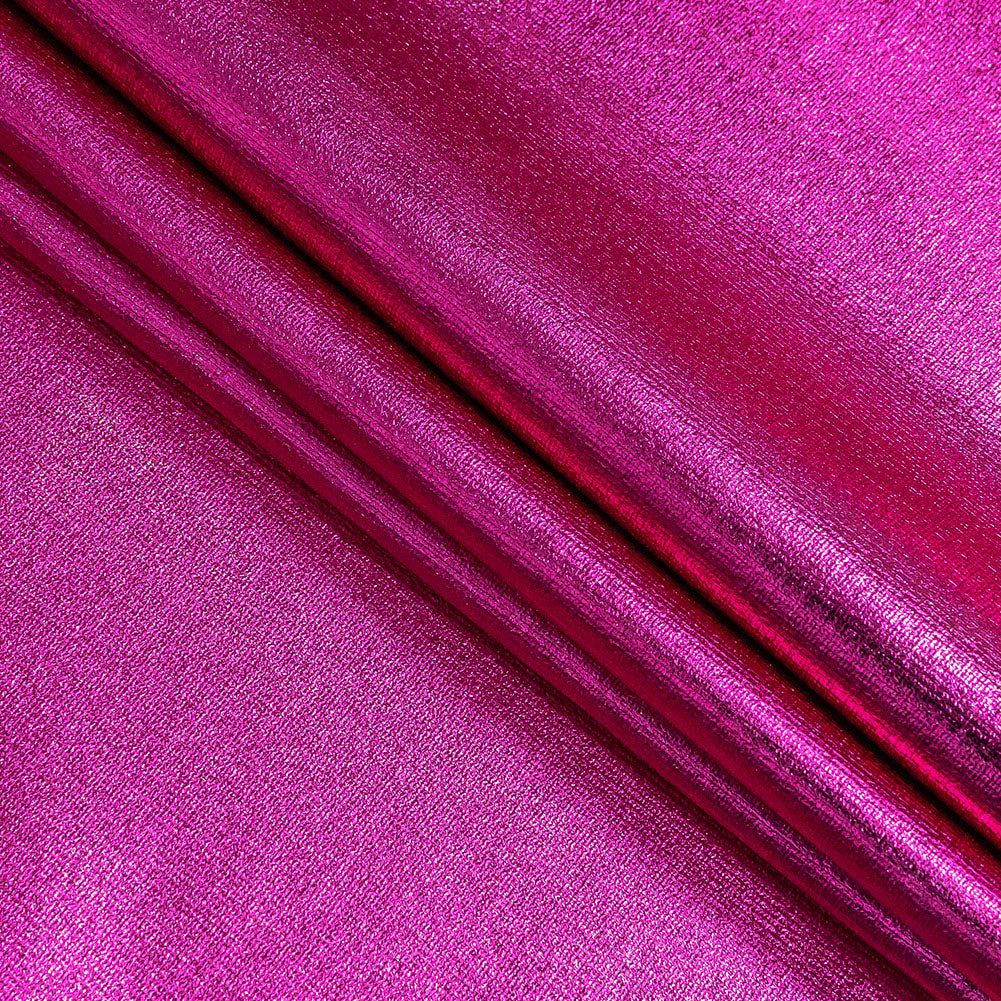 Curitiba Fuchsia All-Over Foil Faux Leather Spandex Folded