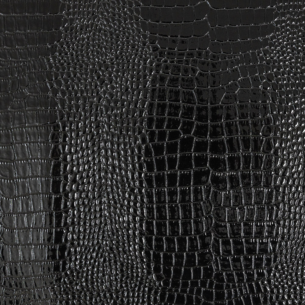 Melbourne Black Faux Crocodile Patent Leather