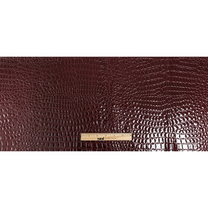 Faux Crocodile Patent Leather - Burgundy - Brisbane Collection