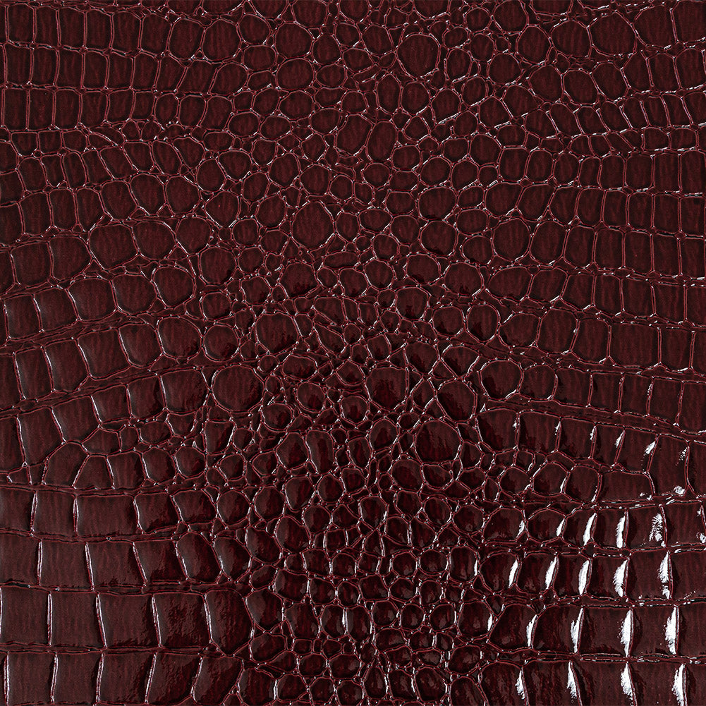 Faux Crocodile Patent Leather - Burgundy - Brisbane Collection