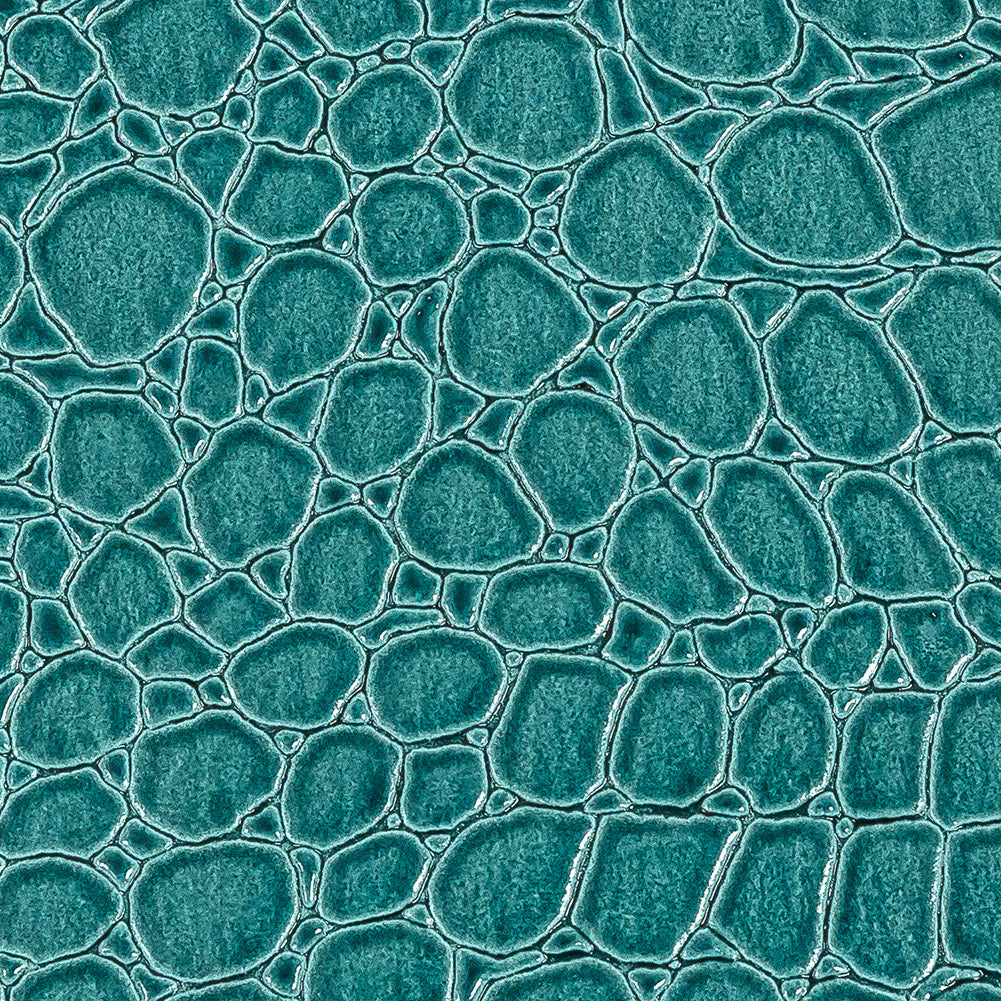 Faux Crocodile Patent Leather - Turquoise - Brisbane Collection