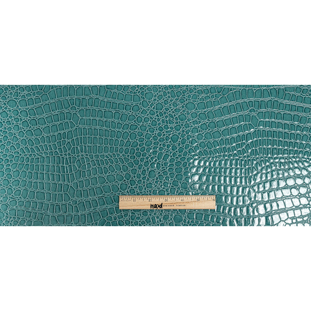 Faux Crocodile Patent Leather - Turquoise - Brisbane Collection