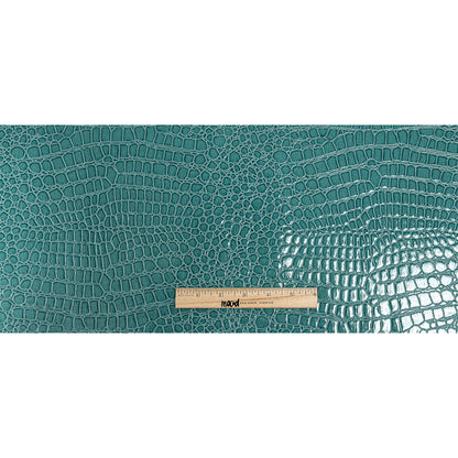Faux Crocodile Patent Leather - Turquoise - Brisbane Collection