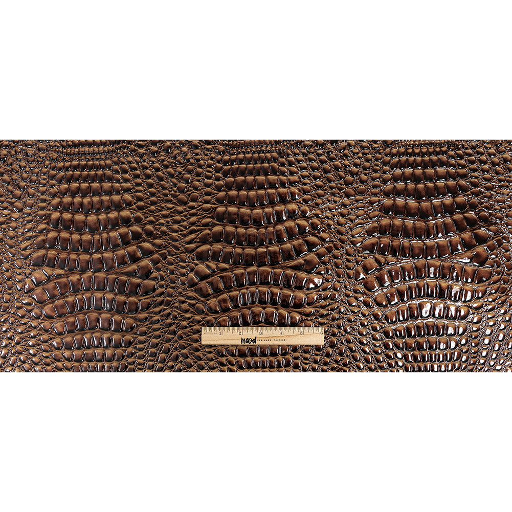 Metallic Bronze and Brown Patent Crocodile Vinyl Full