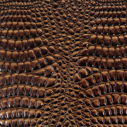 Metallic Bronze and Brown Patent Crocodile Vinyl