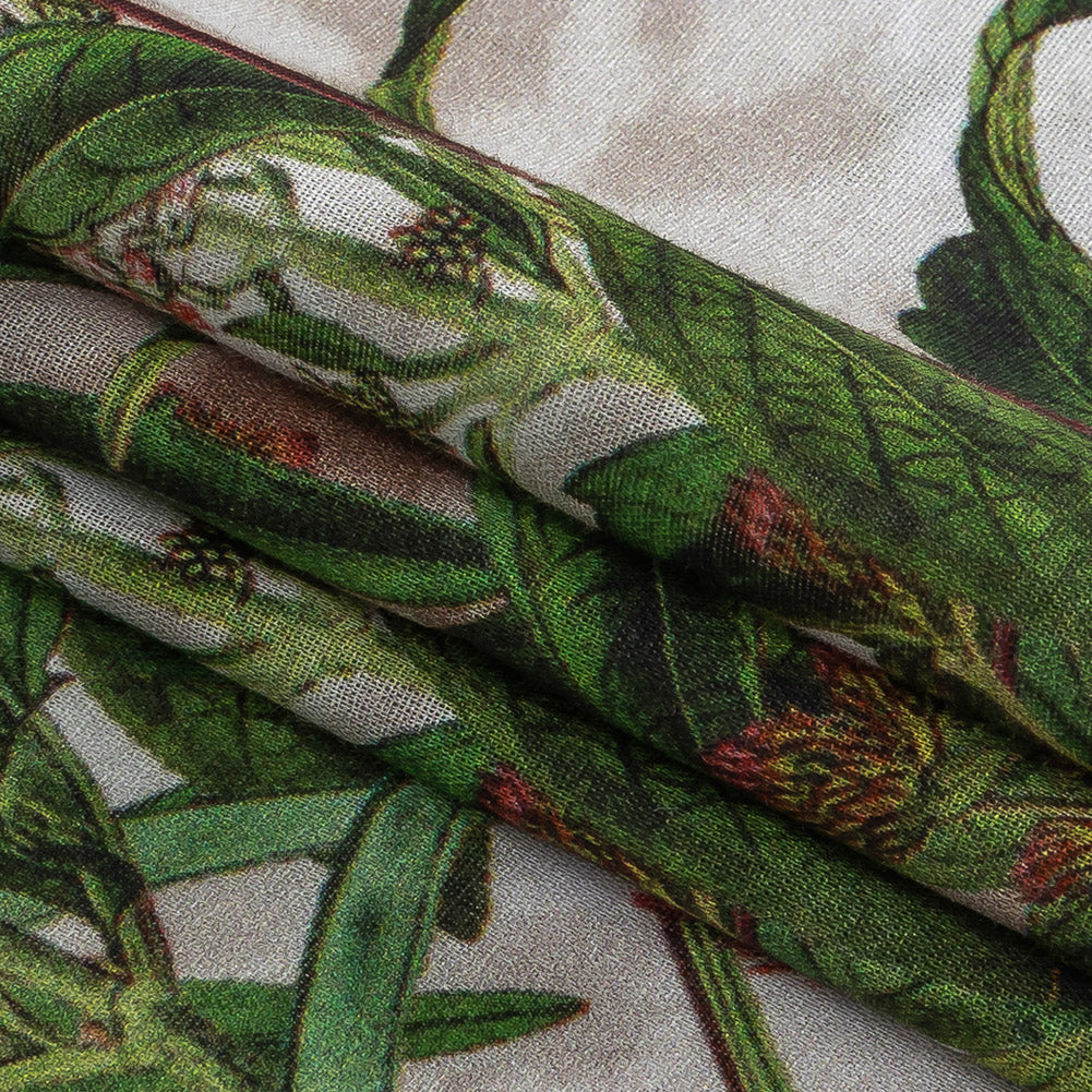 Mercerized Organic Egyptian Cotton Voile - Misty Foliage - Toulouse Collection