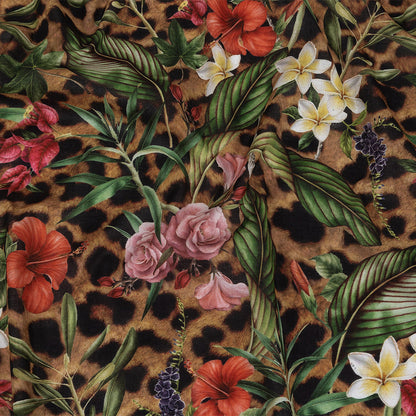 Mercerized Organic Egyptian Cotton Voile - Floral and Fauna - Toulouse Collection