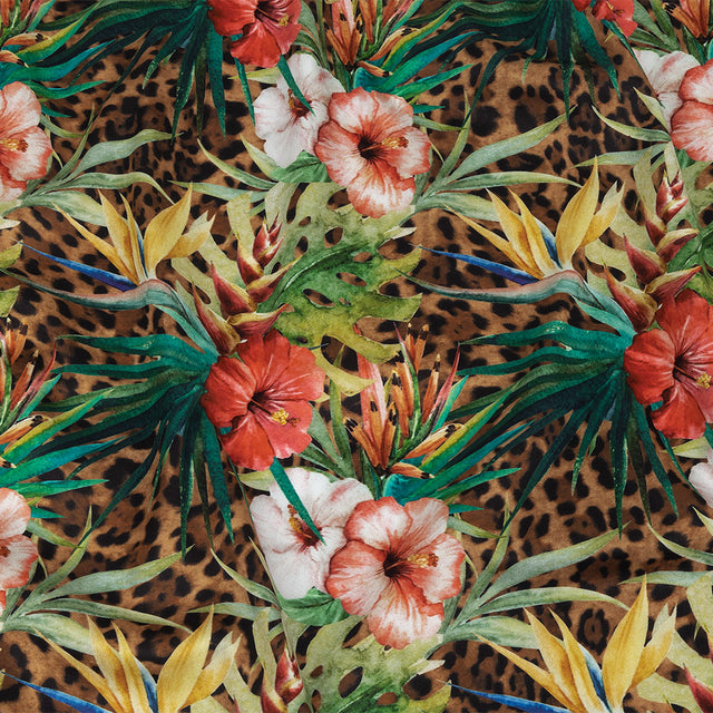 Mercerized Organic Egyptian Cotton Shirting - Foliage and Fauna - Ravello Collection