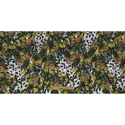 Mercerized Organic Egyptian Cotton Shirting - Spotted Iris and Chrysanthemums - Ravello Collection