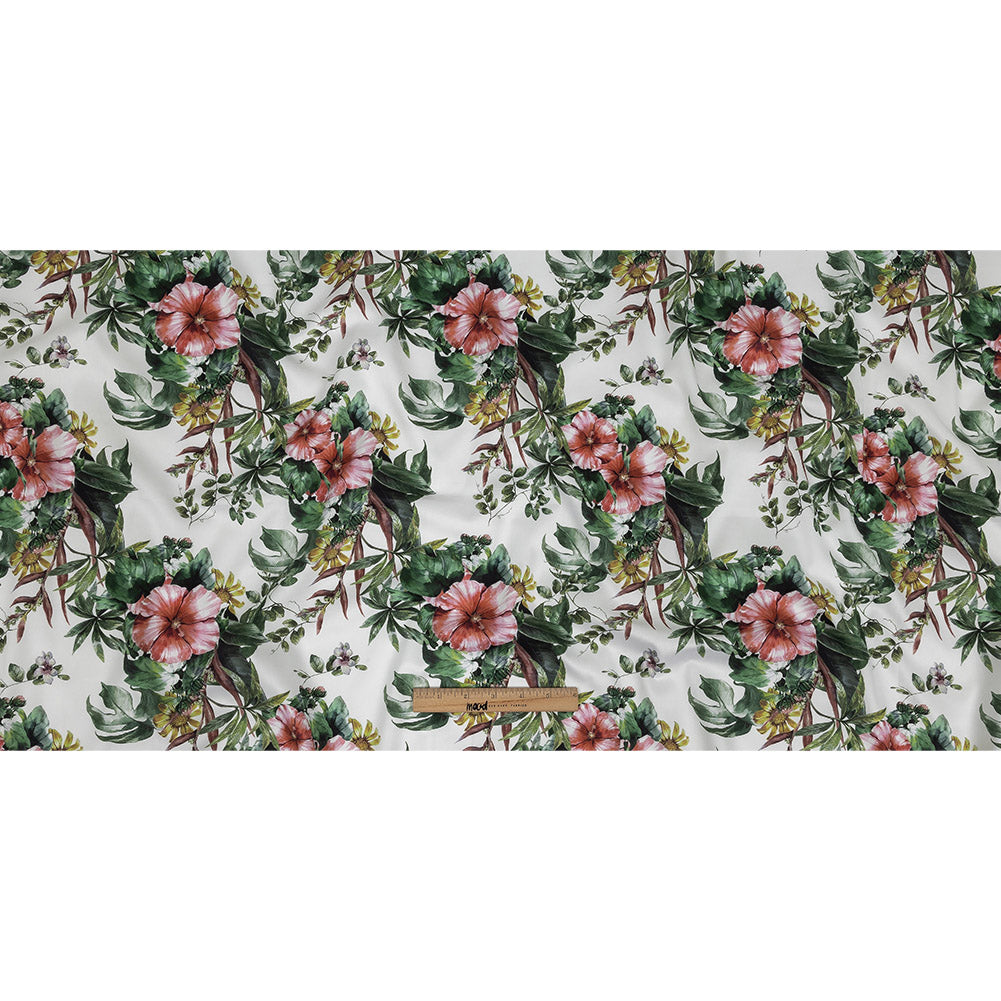 Mercerized Organic Egyptian Cotton Shirting - Crabapple Florals and Foliage - Ravello Collection
