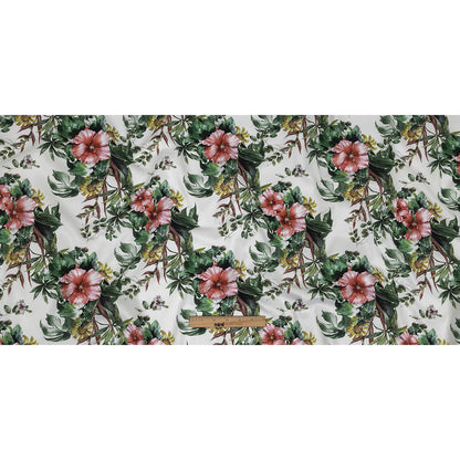 Mercerized Organic Egyptian Cotton Shirting - Crabapple Florals and Foliage - Ravello Collection