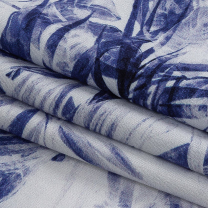 Organic Viscose Batiste - Estate Blue and White Tropical Oasis - Loreto Collection